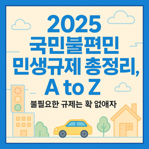 2025 국민불편 민생규제 총정리, A to Z!