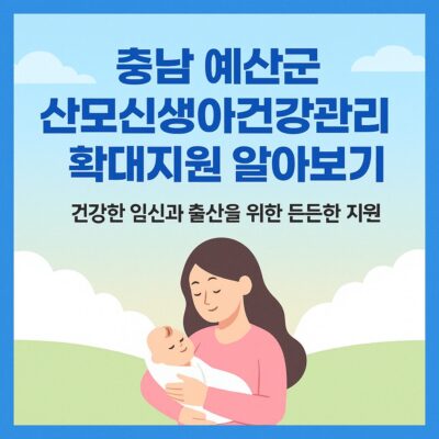충남 예산군 산모신생아건강관리 확대지원 알아보기