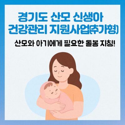 경기도 산모 신생아 건강관리 지원사업(추가형) 알아보기