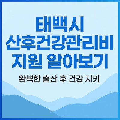 태백시 산후건강관리비 지원 알아보기