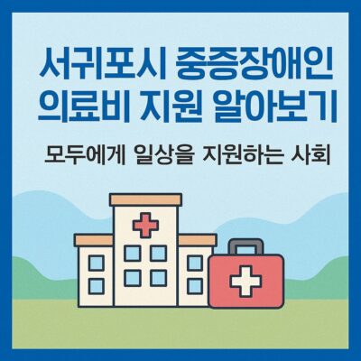 서귀포시 중증장애인 의료비 지원 알아보기