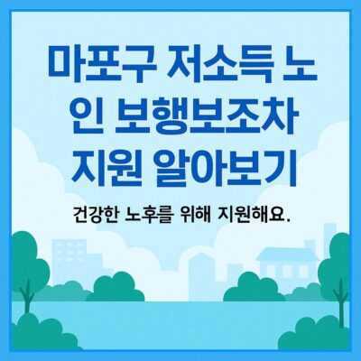 마포구 저소득 노인 보행보조차 지원 알아보기
