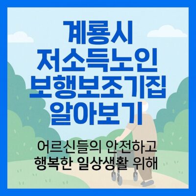 계룡시 저소득노인 보행보조기 지급 알아보기