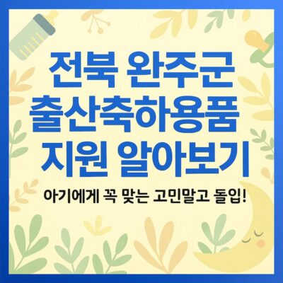 전북 완주군 출산축하용품 지원 알아보기