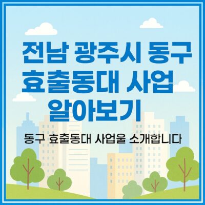 전남 광주시 동구 효출동대 사업 알아보기