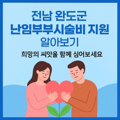 전남 완도군 난임부부시술비지원 알아보기