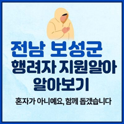 전남 보성군 행려자 지원 알아보기