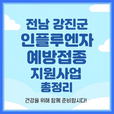 전남 강진군 인플루엔자 예방접종 지원사업 총정리