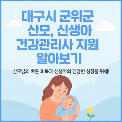 대구시 군위군 산모, 신생아 건강관리사 지원 알아보기