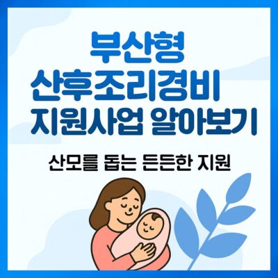 부산형 산후조리경비 지원사업 알아보기