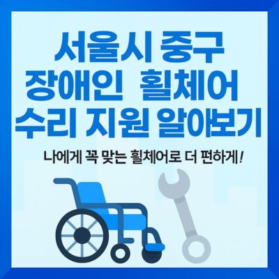 서울시 중구 장애인 휠체어 수리 지원 알아보기