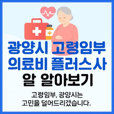 광양시 고령임부 의료비 플러스 사업 알아보기