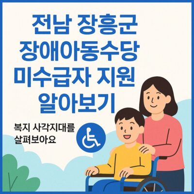전남 장흥군 장애아동수당 미수급자 지원 알아보기