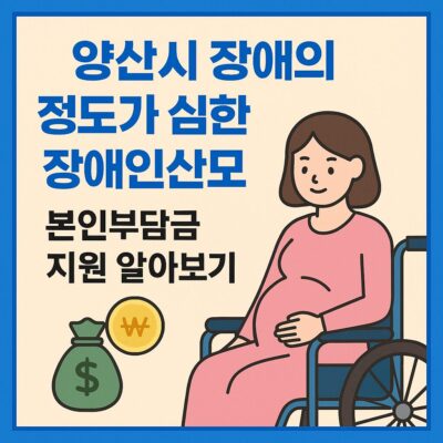 양산시 장애의 정도가 심한 장애인산모 본인부담금 지원 알아보기