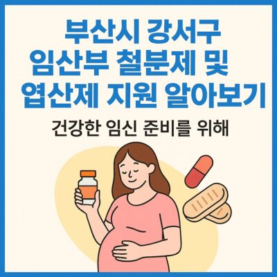 부산시 강서구 임산부 철분제 및 엽산제 지원 알아보기