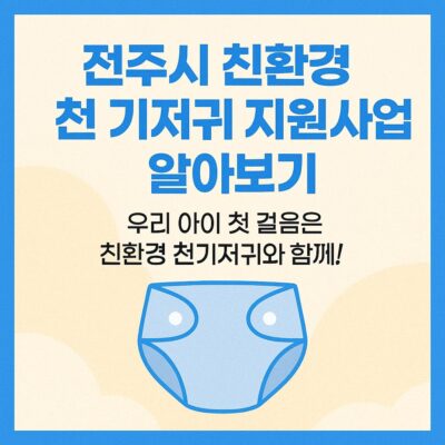 전주시 친환경 천 기저귀 지원사업 알아보기