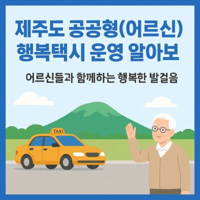 제주도 공공형(어르신) 행복택시 운영 알아보기
