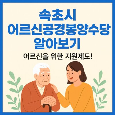 속초시 어르신공경봉양수당 알아보기