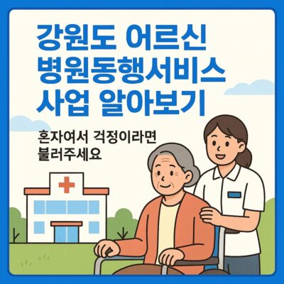 강원도 어르신 병원동행서비스 사업 알아보기