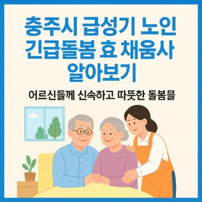 충주시 급성기 노인 긴급돌봄 효 채움사업 알아보기