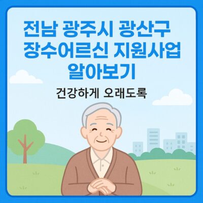 전남 광주시 광산구 장수어르신 지원사업 알아보기