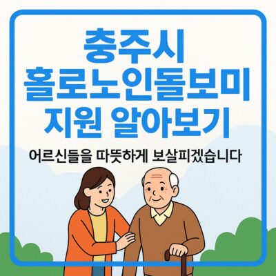 충주시 홀로노인돌보미 지원 알아보기