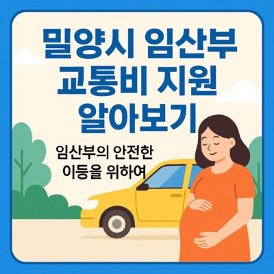 밀양시 임산부 교통비 지원 알아보기
