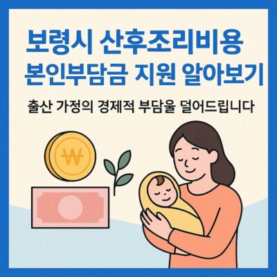보령시 산후조리비용 본인부담금 지원 알아보기