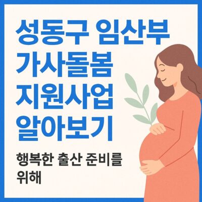 성동구 임산부 가사돌봄 지원사업 알아보기