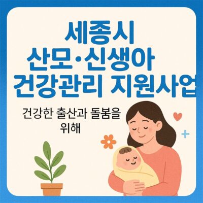 세종시 산모·신생아 건강관리 지원사업 알아보기