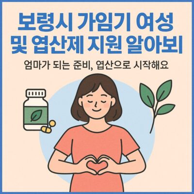 보령시 가임기 여성 및 엽산제 지원 알아보기