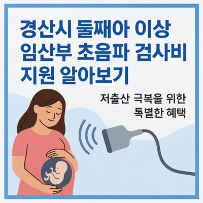 경산시 둘째아 이상 임산부 초음파 검사비 지원 알아보기