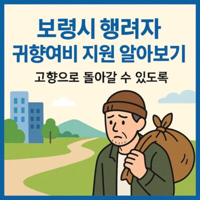 보령시 행려자 귀향여비 지원 알아보기