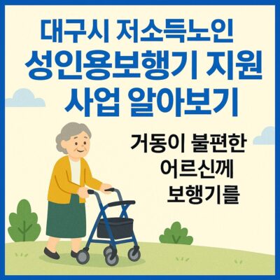 대구시 저소득노인 성인용보행기 지원 사업 알아보기