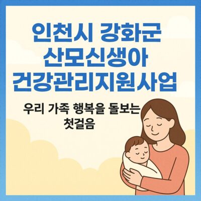 인천시 광화군 산모신생아 건강관리지원사업 알아보기
