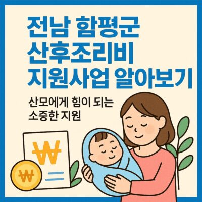 전남 함평군 산후조리비 지원사업 알아보기