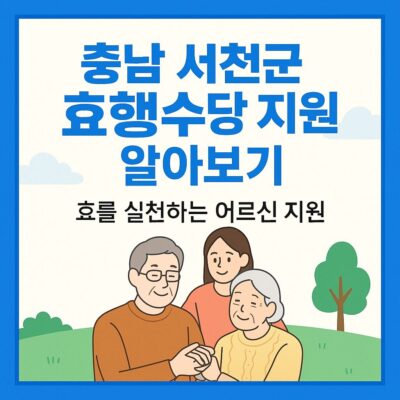 충남 서천군 효행수당 지원 알아보기