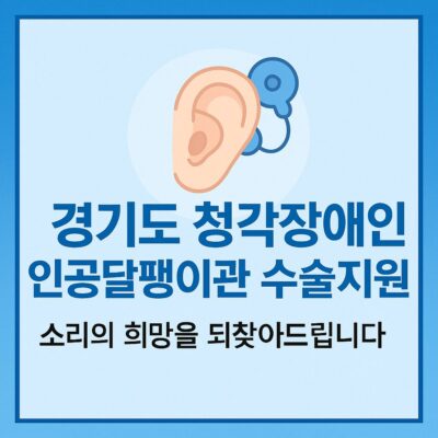 경기도 청각장애인 인공달팽이관 수술지원 알아보기