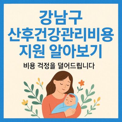 강남구 산후건강관리비용 지원 알아보기