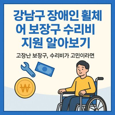 강남구 장애인 휠체어 보장구 수리비 지원 알아보기
