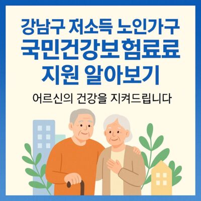 강남구 저소득 노인가구 국민건강보험료 지원 알아보기