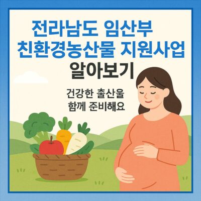 전라남도 임산부 친환경농산물 지원사업 알아보기