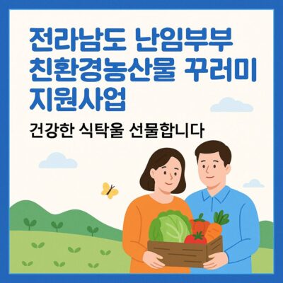 전라남도 난임부부 친환경농산물 꾸러미 지원사업 알아보기