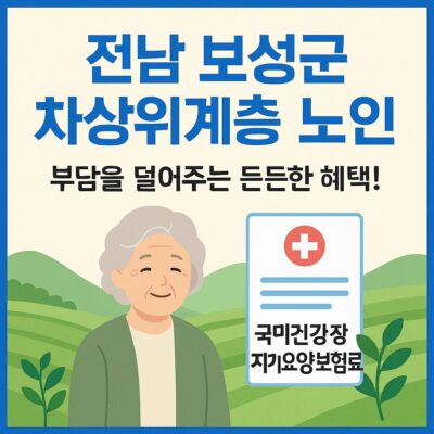 전남 보성군 차상위계층 노인 국민건강 장기요양보험료 지원 알아보기