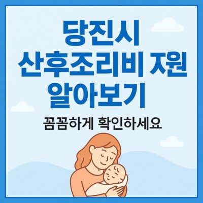 당진시 산후조리비 지원 알아보기