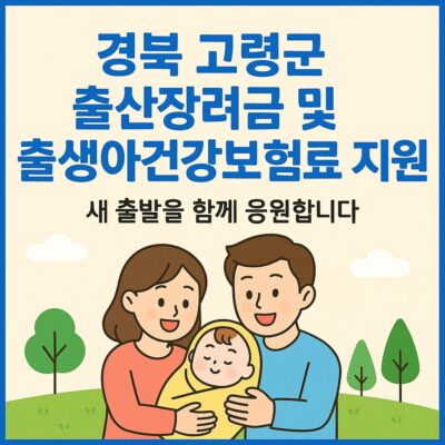 경북 고령군 출산장려금 및 출생아건강보험료 지원 알아보기