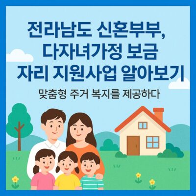전라남도 신혼부부, 다자녀가정 보금자리 지원사업 알아보기