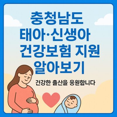 충청남도 태아_신생아 건강보험 지원 알아보기
