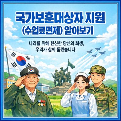 국가보훈대상자 지원(수업료면제) 알아보기