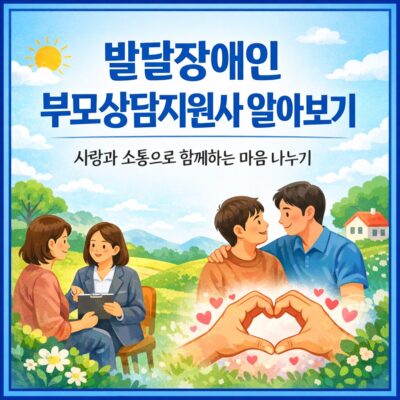 발달장애인 부모상담지원사업 알아보기